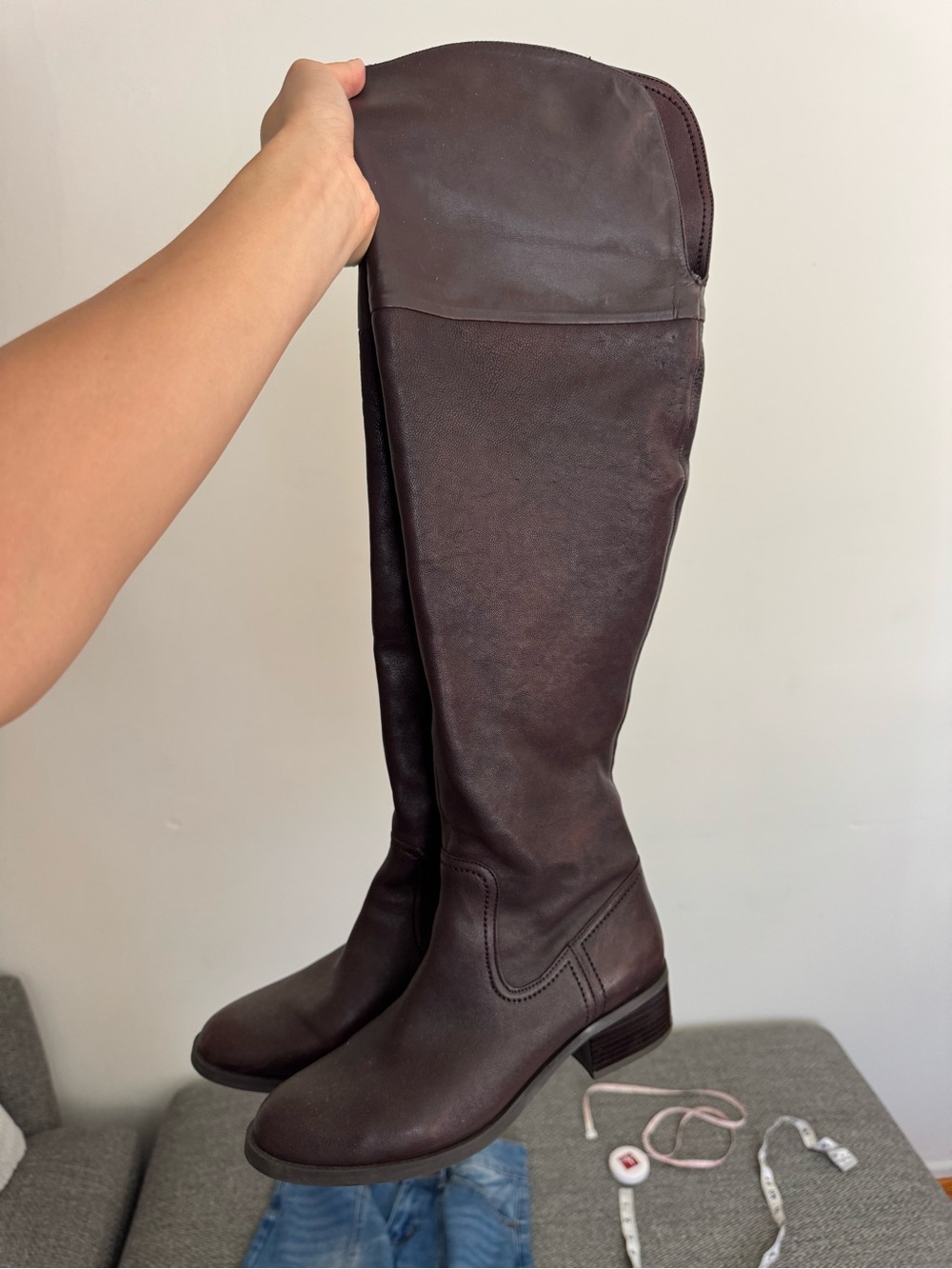 Jessica Simpson Dark Brown Over-the-Knee Leather Boots